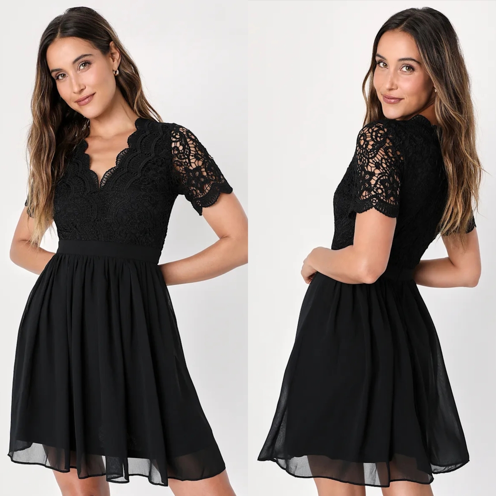 Elegant Black Lace Dress